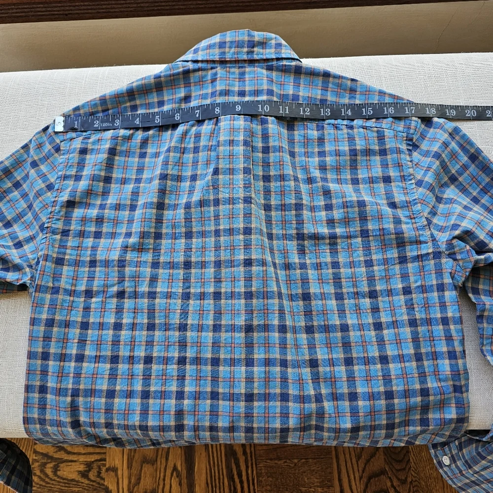 New! J Crew Mens size Small S Slim Stretch Secret Blue Plaid Shirt NWT